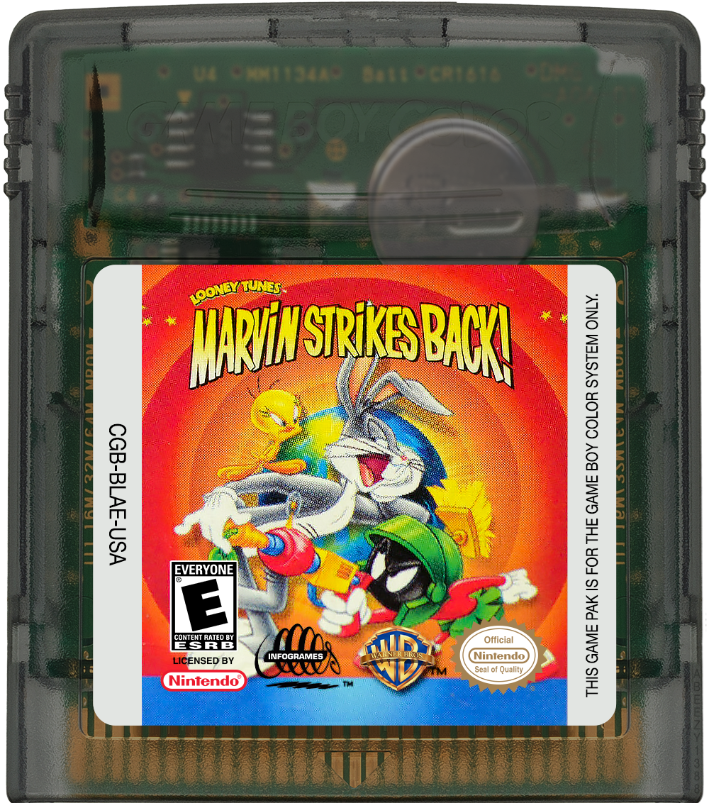 Looney Tunes Marvin Strikes Back back cover for GameBoy Color